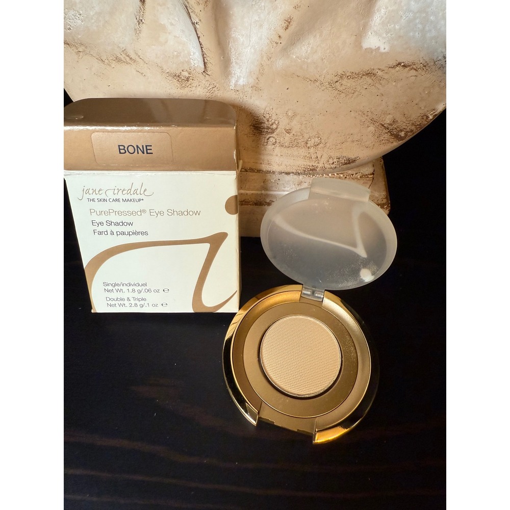 Jane Iredale PurePressed Eye Shadow Bone Single Mineral Makeup Matte Nude 1.8g - Picture 2 of 2
